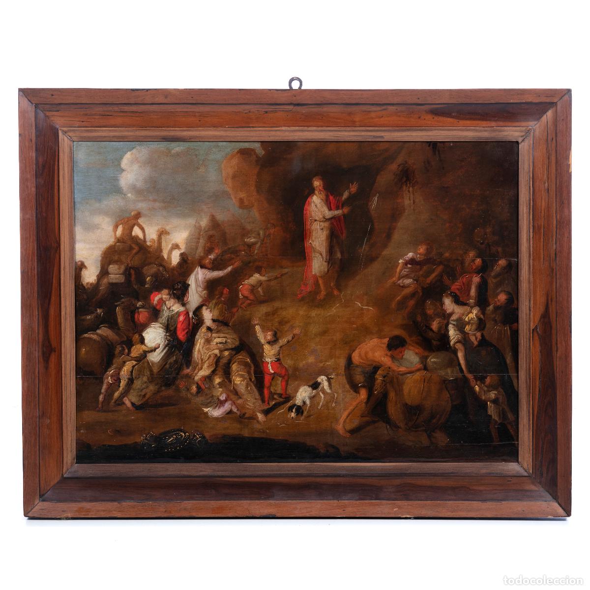 Arte: Pintura - 'Mois&eacute;s en la roca de Horeb' - Escuela europea - Siglo XVII