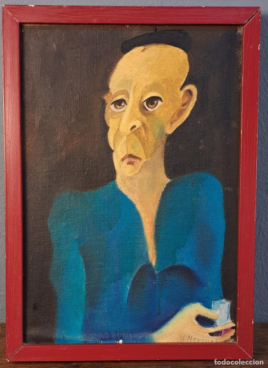 Arte: Oleo sobre tabla de Novellas (Matar&oacute;, 1950-2009) Retrato