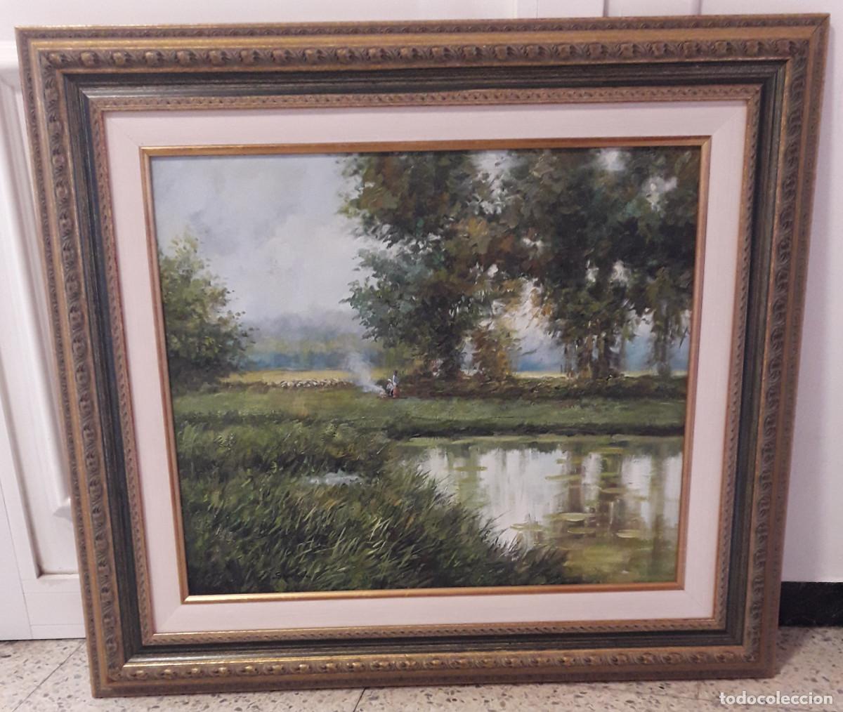 Arte: PRECIOSO CUADRO PINTADO AL &Oacute;LEO, SOBRE LIENZO, CON FIRMA.