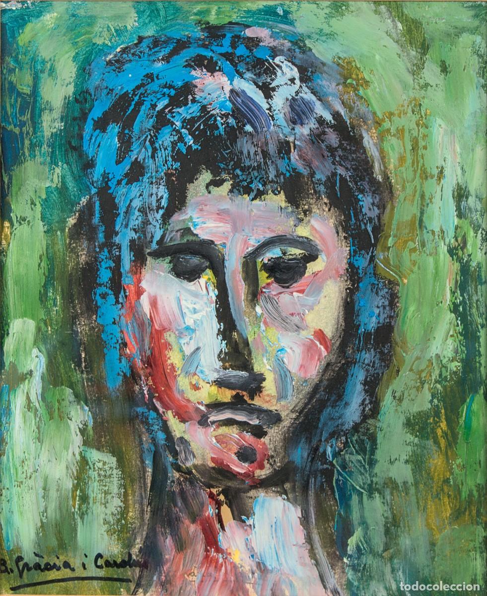 Arte: Retrato Expresionista. Baldomer Gr&agrave;cia Card&uacute;s (1910-1981) - Vanguardia Catalana, &Oacute;leo sobre papel