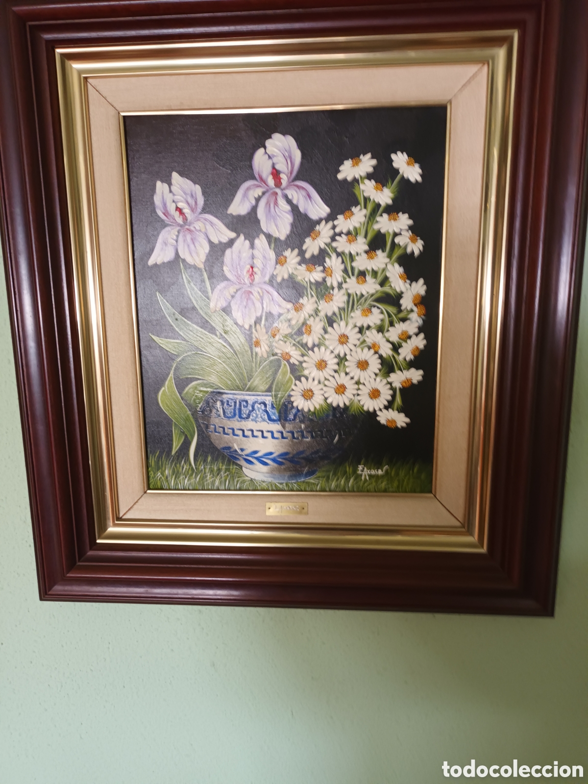 Arte: Cuadro del pintor valenciano Emilio Aroca. Jarr&oacute;n con flores.