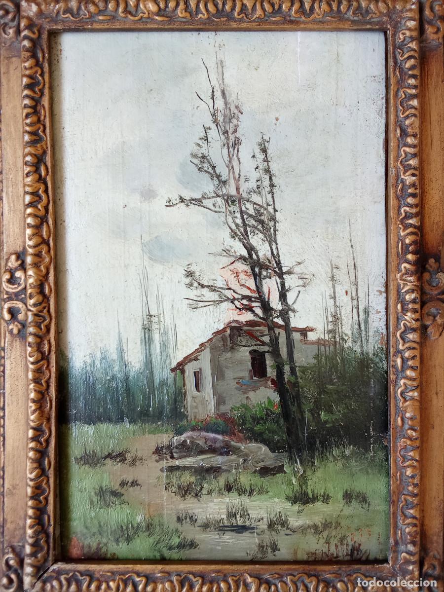 Arte: FIRMA ILEGIBLE -CASA EN EL BOSQUE - SIGLO XIX-