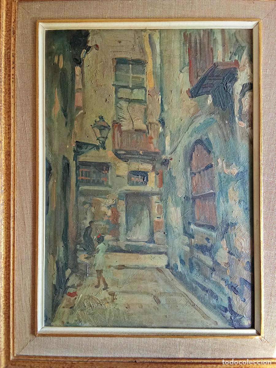 Arte: ILEGIBLE - MEDIADOS SIGLO XX- CALLE DEL CASCO ANTIGUO DE BARCELONA-