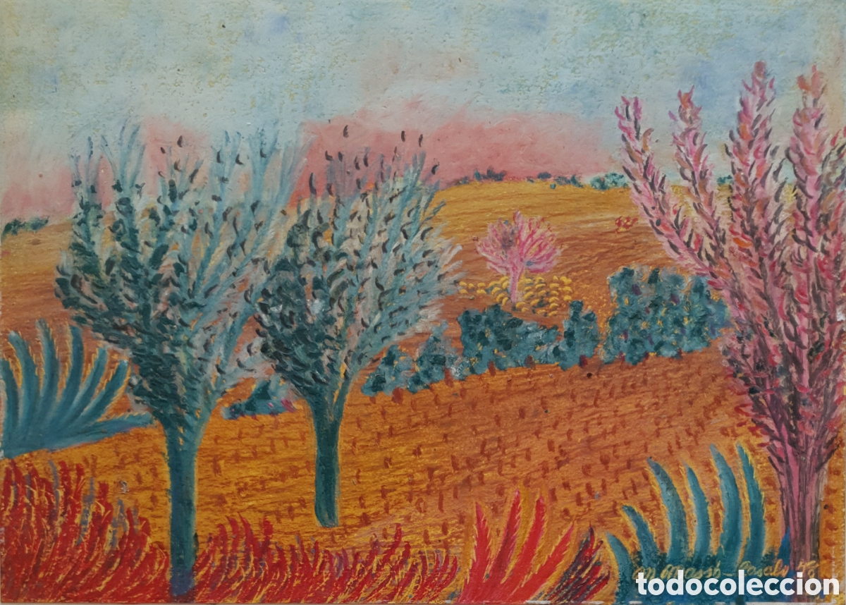 Art: Paisaje Rural Naif - Firmado M.Mass&oacute;.1976.