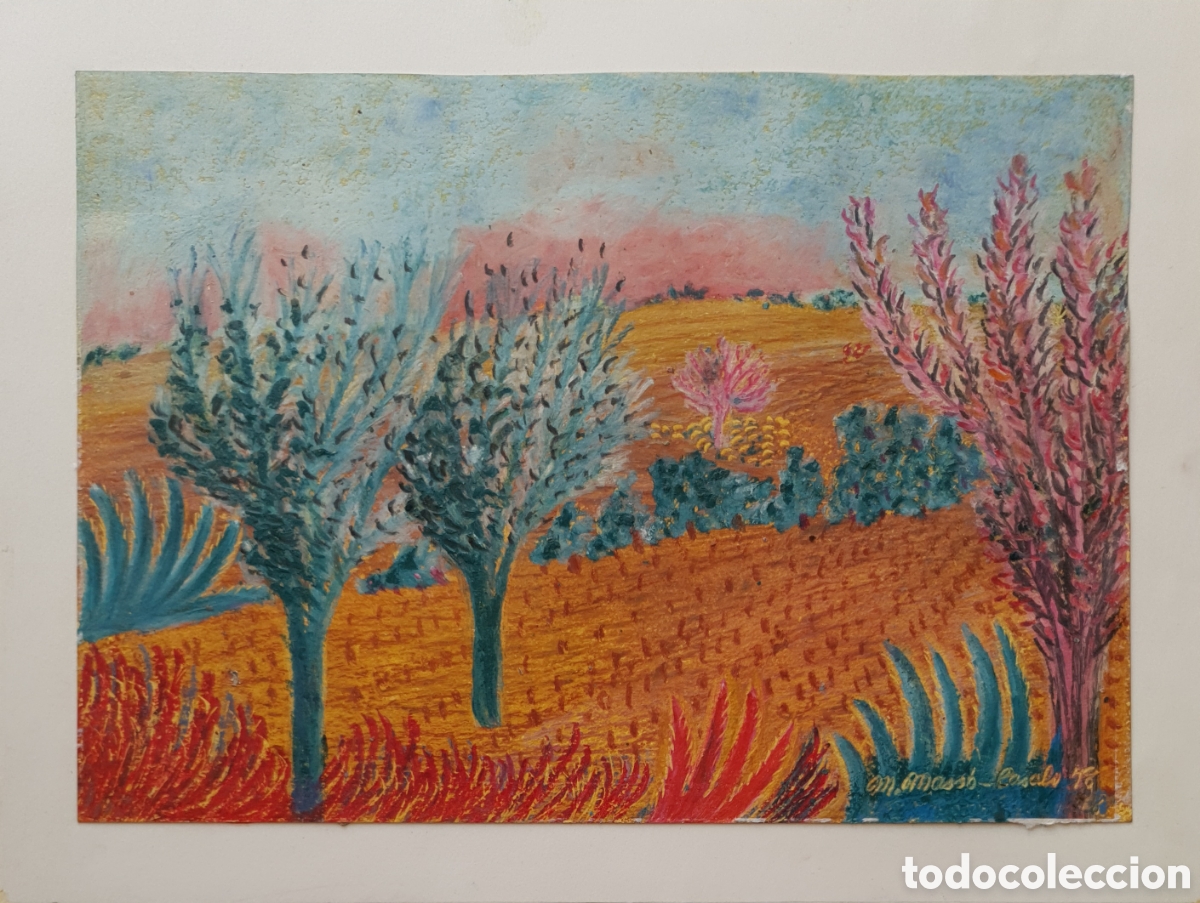 Arte: Paisaje Rural Naif - Firmado M.Mass&oacute; Casals.1948.