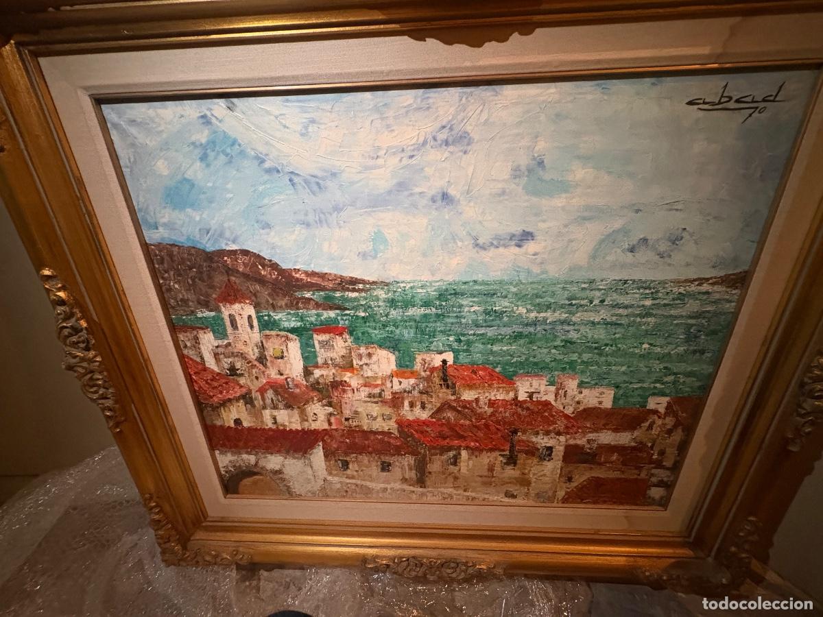 Arte: &Oacute;leo sobre lienzo - Paisaje mediterr&aacute;neo - Firmado &rdquo;abad 70&rdquo; - 80x60 cm