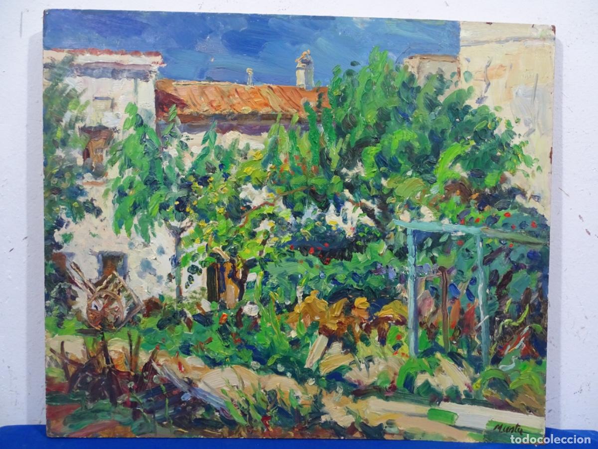 Kunst: &Oacute;LEO SOBRE TABLEX MIQUEL COSTASEGURA (TERRASSA 1902-1982). PATI VILASAR DE MAR 1968.