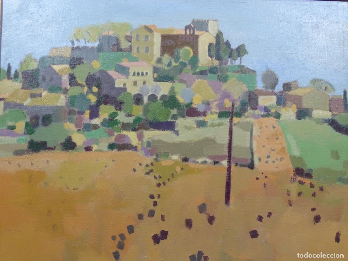 Art: &Oacute;LEO TELA JOAN CARLES ROCA SANS (BARCELONA 1946). PAISAJE CON PUEBLO.