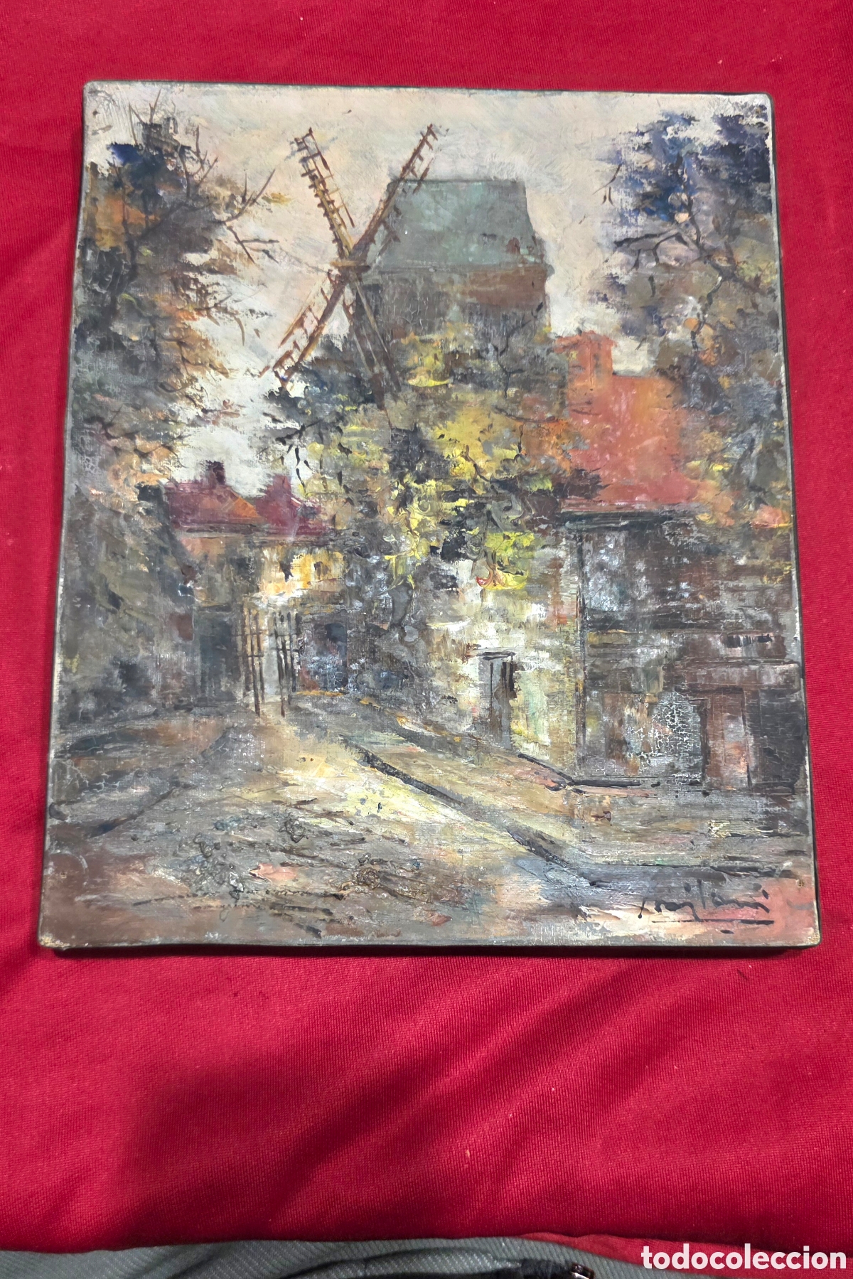 Kunst: CUADRO OLEO SOBRE LIENZO &rdquo;MOULIN DE LA GALETTE&rdquo; DE GINO MILANI