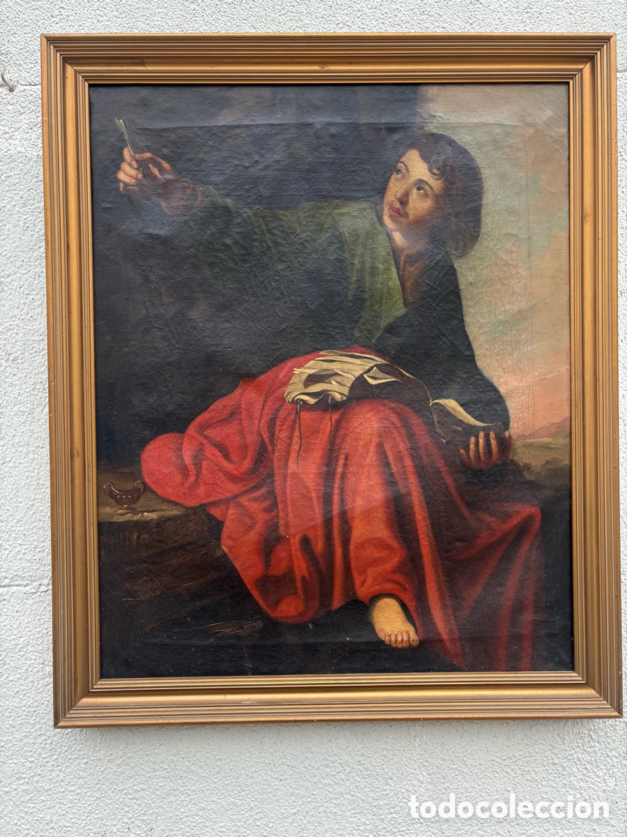 Arte: Escuela Espa&ntilde;ola siglo XVII-XVIII San Juan Evangelista en Patmos