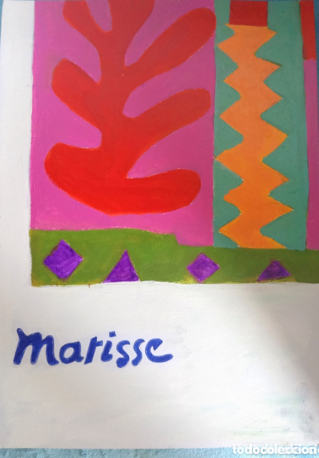 Arte: Interpretaci&oacute;n pintura (10) Matisse acr&iacute;lico sobre papel cart&oacute;n r&iacute;gido42cmx29,5cm. Muy bonito