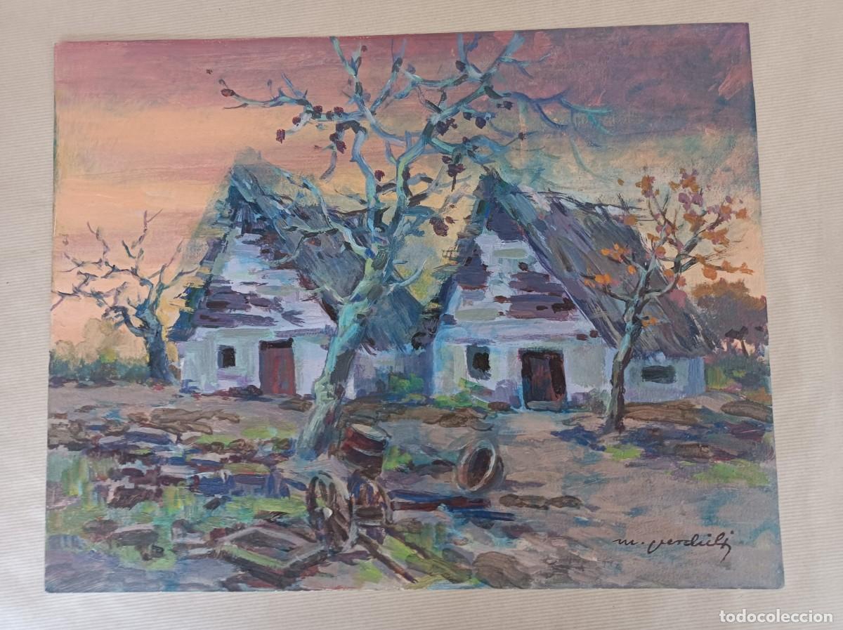 Arte: &Oacute;LEO SOBRE CARTULINA 50x39 cms. BARRACAS MIGUEL MARTINEZ VERCHILI (CASTELL&Oacute;N, 1898 - VALENCIA, 1989)