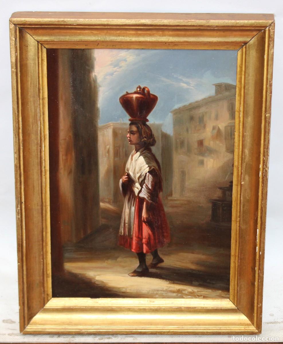 Arte: ESCUELA FRANCESA (SIGLO XIX) OLEO SOBRE CARTON DE AUTOR ANONIMO. AGUADORA