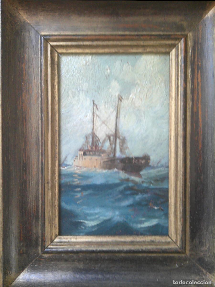 Kunst: ESCUELA CATALANA - CIRCA 1900 - BARCO EN ALTAMAR-
