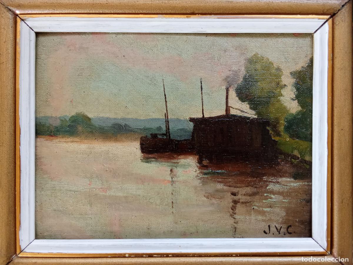 Kunst: JOAN VILA CINCA - BARCA EN EL R&Iacute;O-