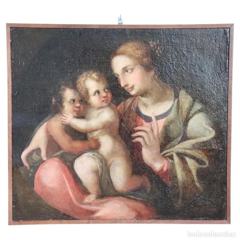Arte: Pintura religiosa antigua al &oacute;leo sobre lienzo, Italia, siglo XVIII