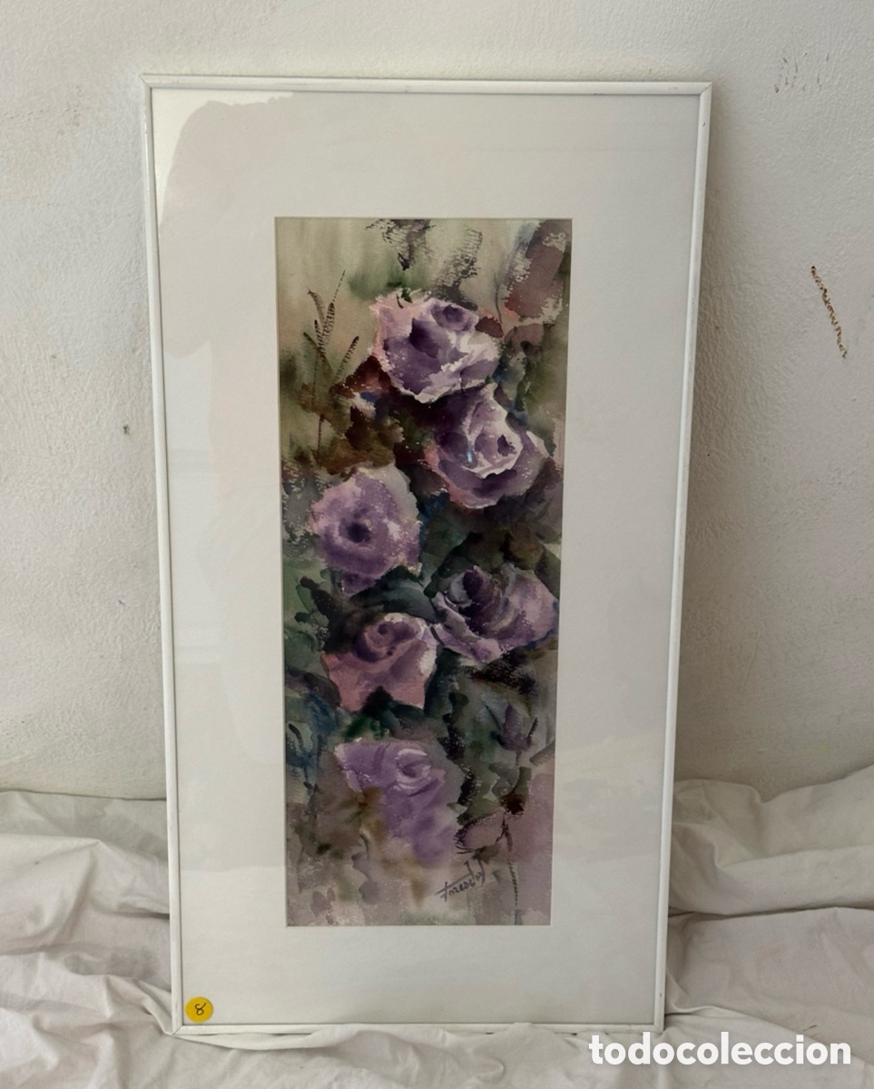 Arte: Mar&iacute;a Dolors Forcades i Vives acuarela sobre papel firmada enmarcada.