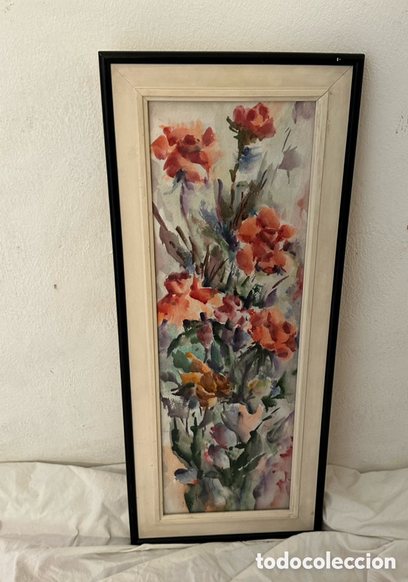 Arte: Mar&iacute;a Dolors Forcades i Vives acuarela sobre papel firmada enmarcada.