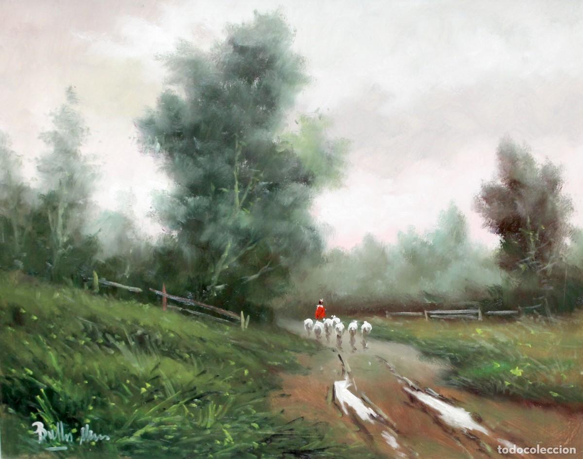 Arte: ENRIC BELTRAN MESSA (1940-2006) OLEO SOBRE TELA. PAISAJE CON REBA&Ntilde;O