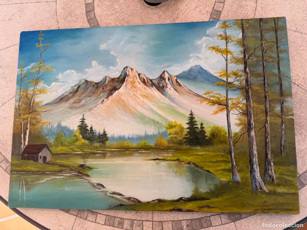 Arte: P- OLEO SOBRE LIENZO DE UN PAISAJE GRAN ARTISTA JUAN CEPEDA grande 60x40