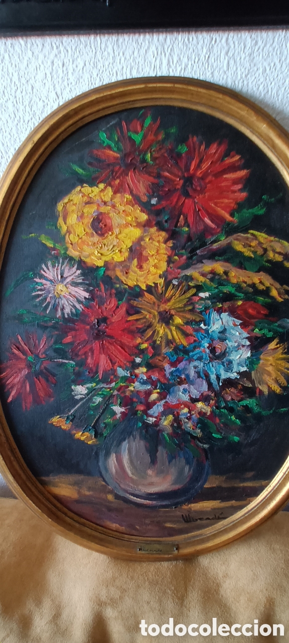 Art: Bodegon floral sobre tabla