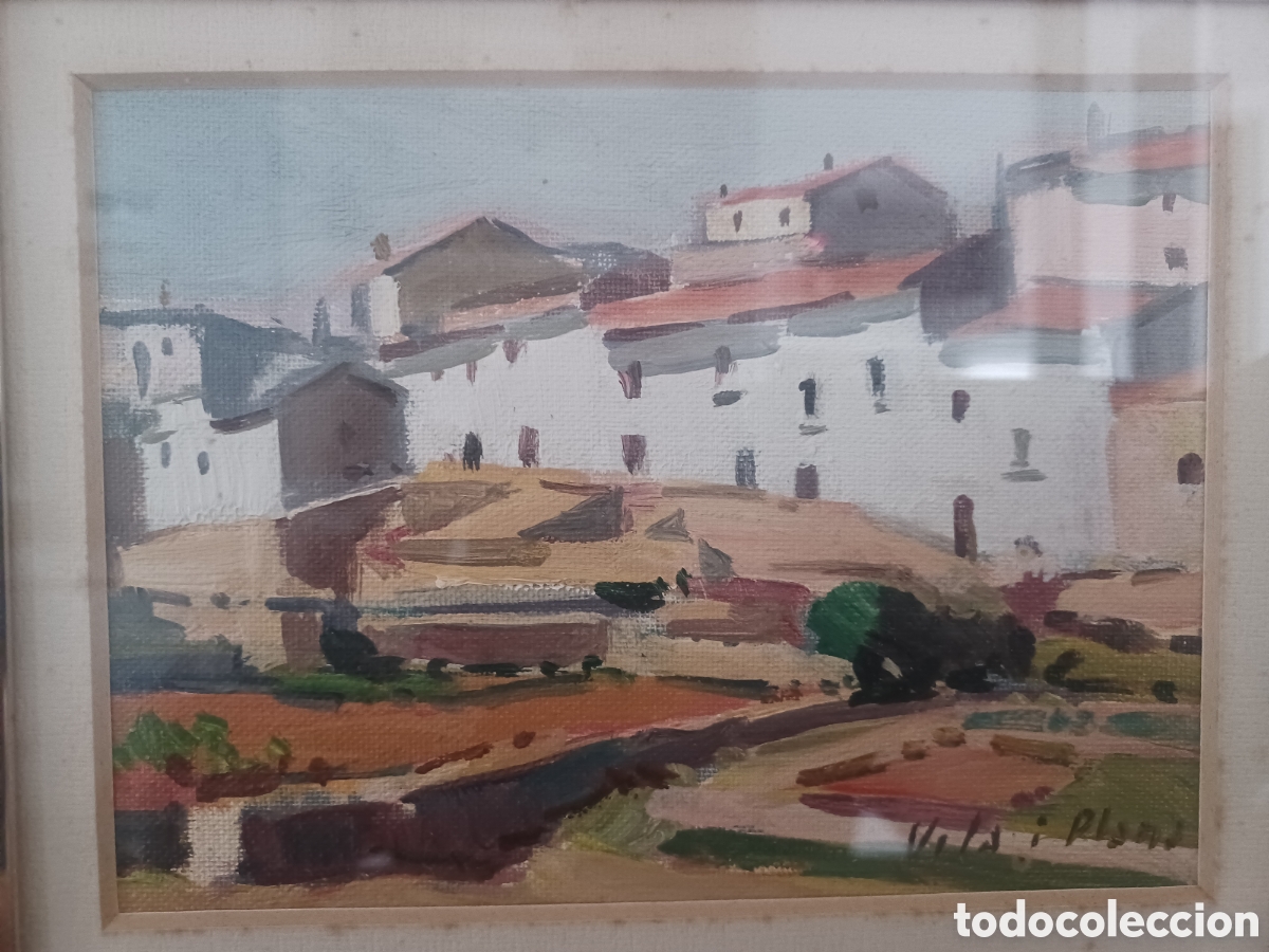 Arte: OLEO SOBRE TABLA LUIS VILA I PLANA PAISAJE MEDITERRANEO
