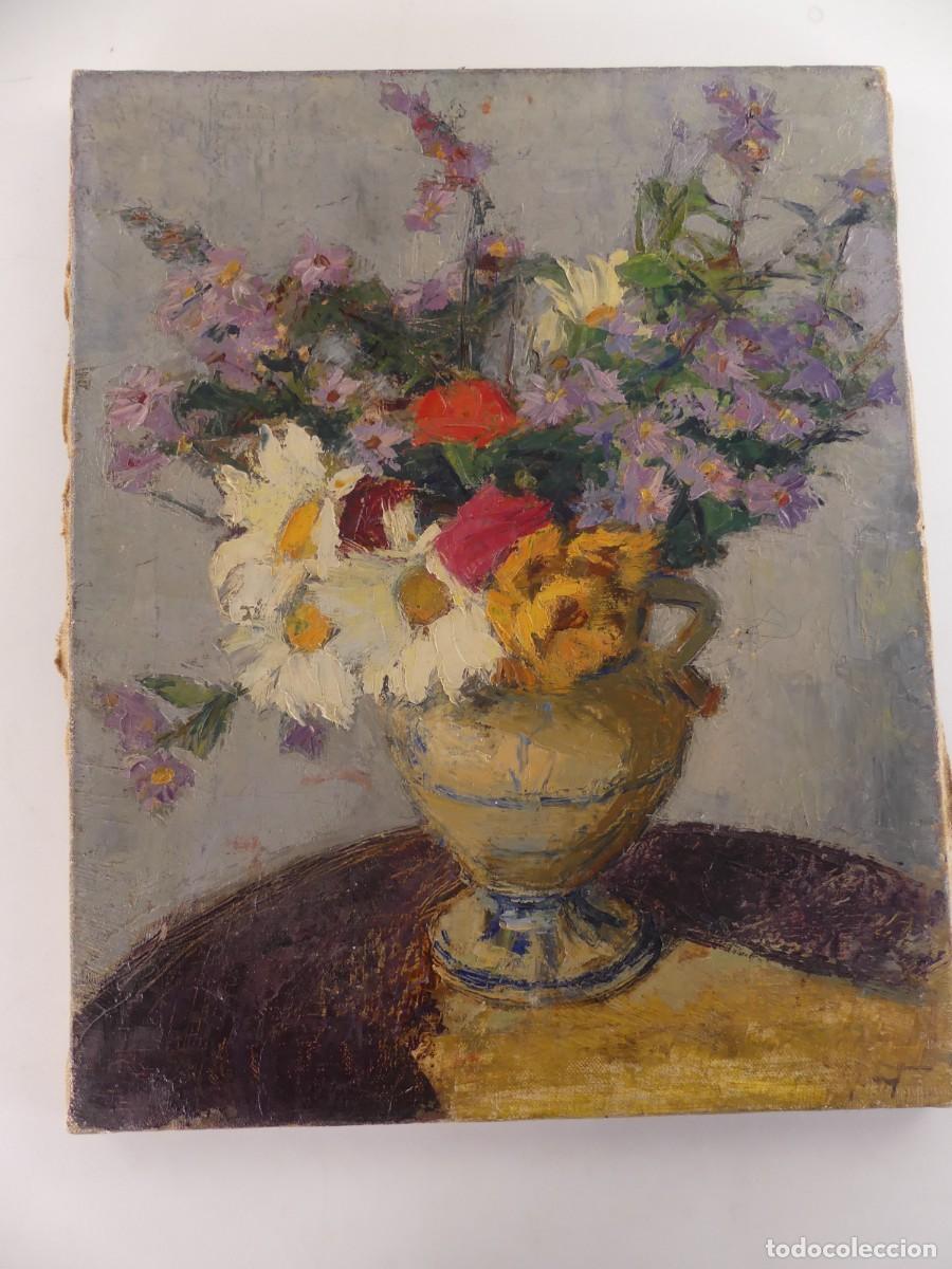 Art: BONITA PINTURA DE OLEO SOBRE LIENZO &ndash; BODEGON DE FLORES