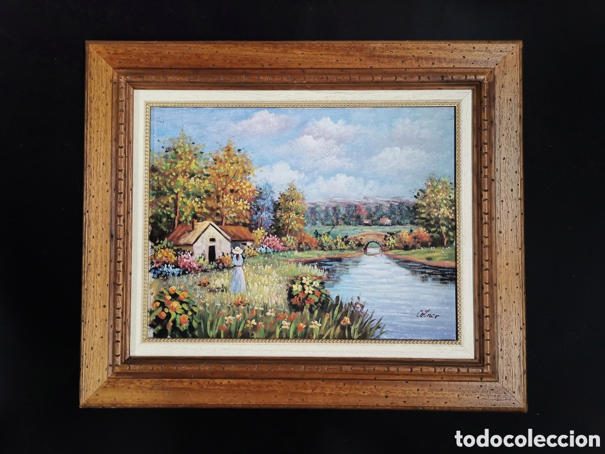 Art: &Oacute;LEO SOBRE LIENZO BONITO PAISAJE FIRMADO COTNER