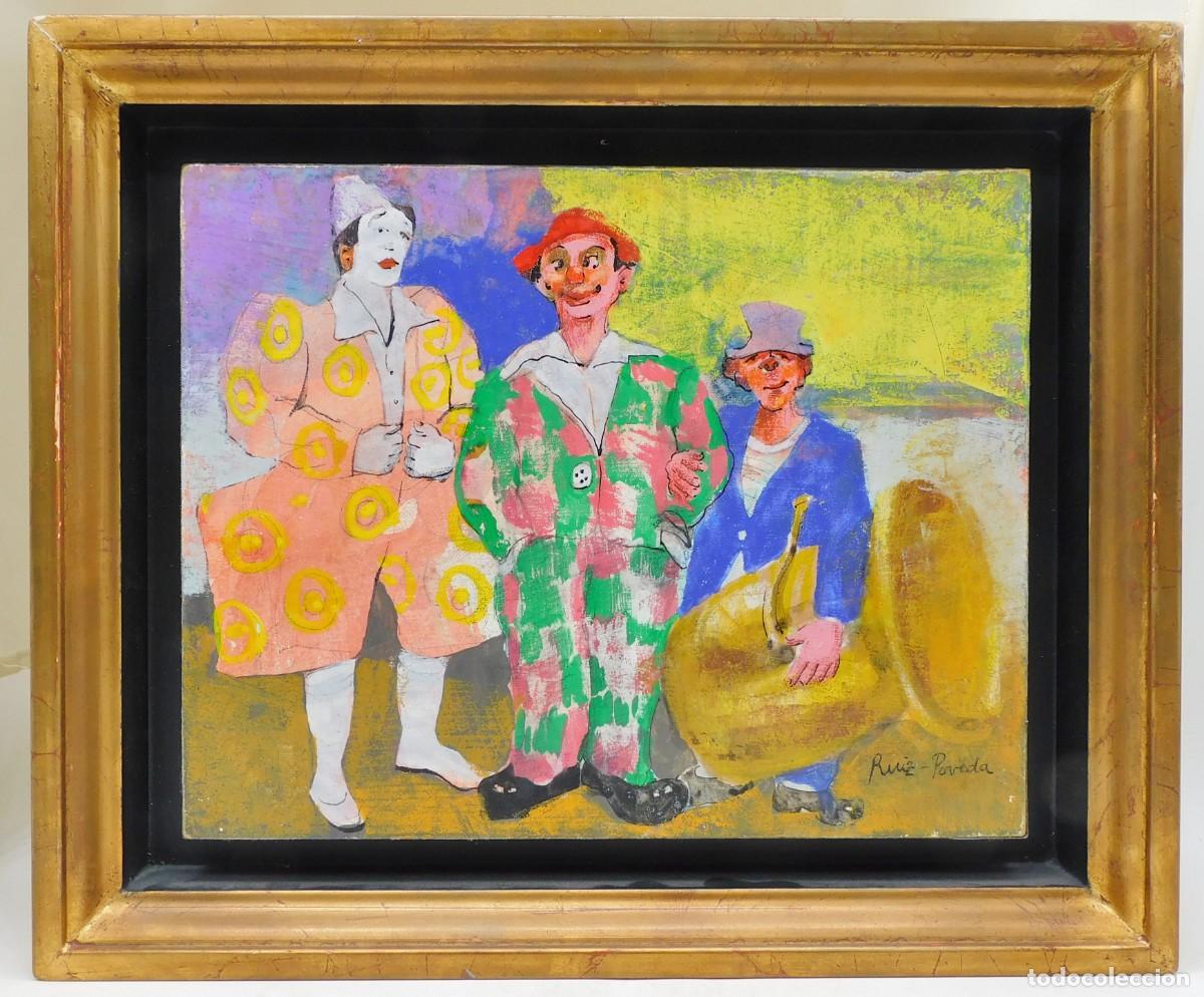 Art: MIGUEL RUIZ-POVEDA. CLOWNS. T&Eacute;CNICA MIXTA SOBRE TABLA