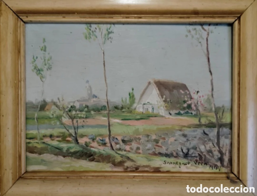 Art: Pintura de una barraca valenciana de Roberto Sarguenet Vera, fechada en 1944.