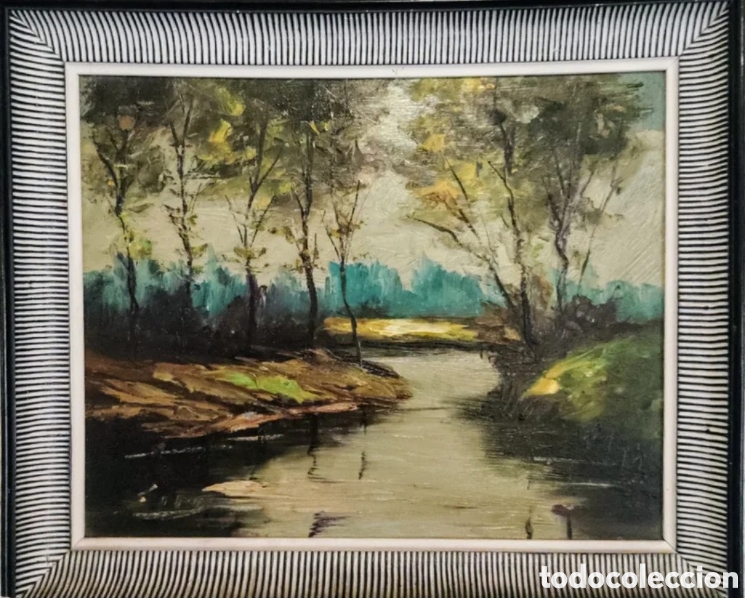 Arte: &Aacute;rboles junto al r&iacute;o, &oacute;leo