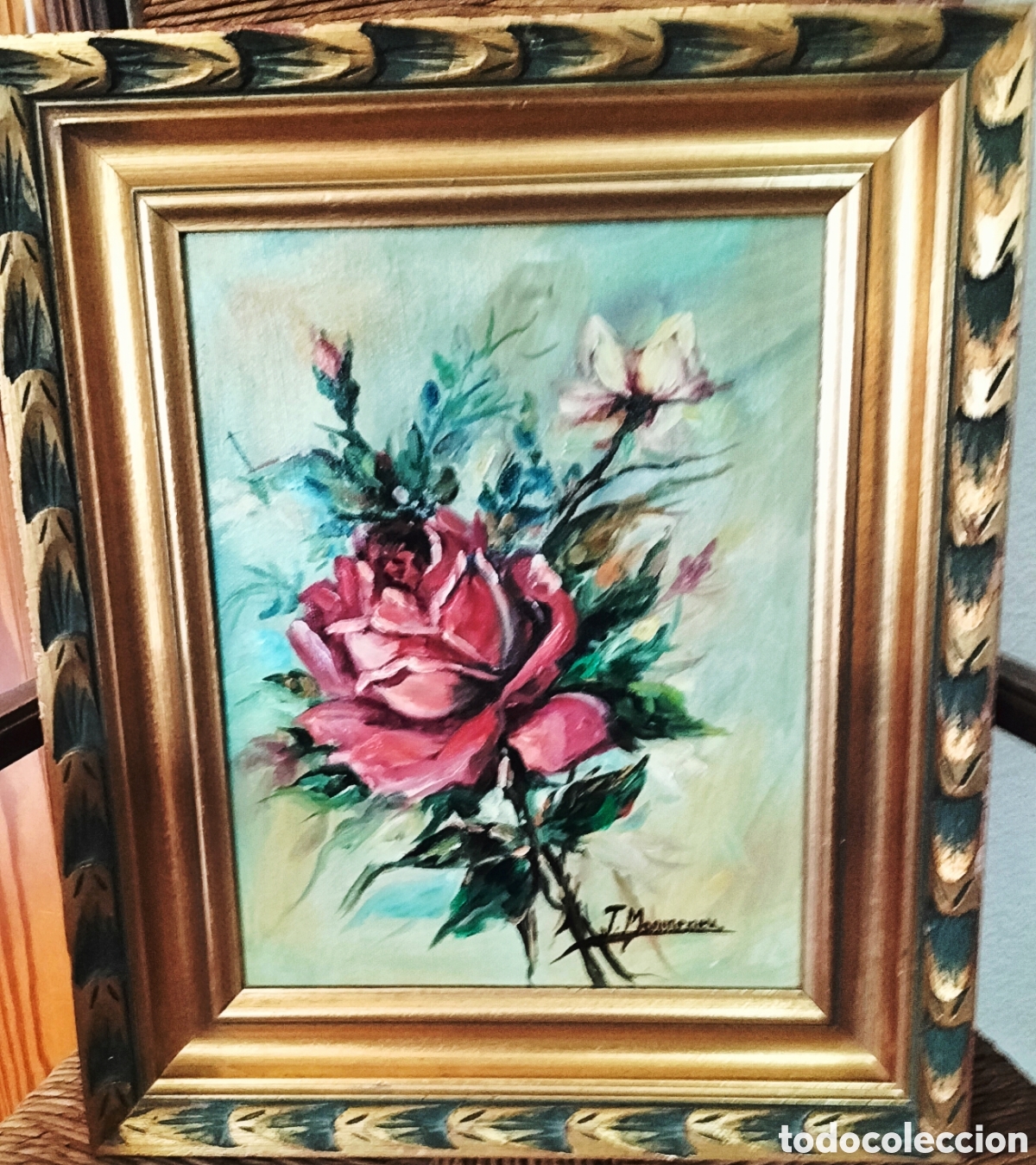 Art: OLEO SOBRE LIENZO - BODEGON FLORAL - AUTOR I MONMENEU -