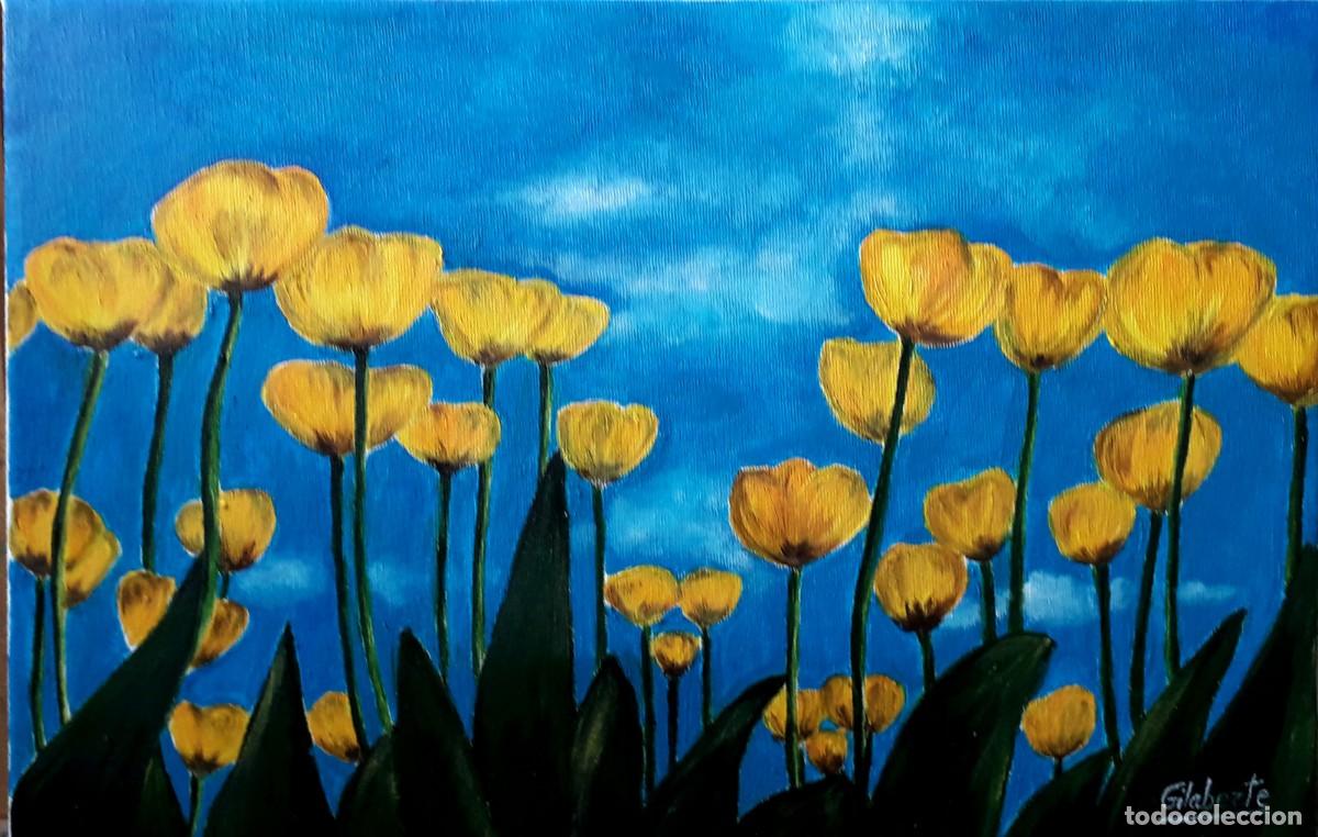 Arte: Tulipanes amarillos obra de Mercedes Gilaberte
