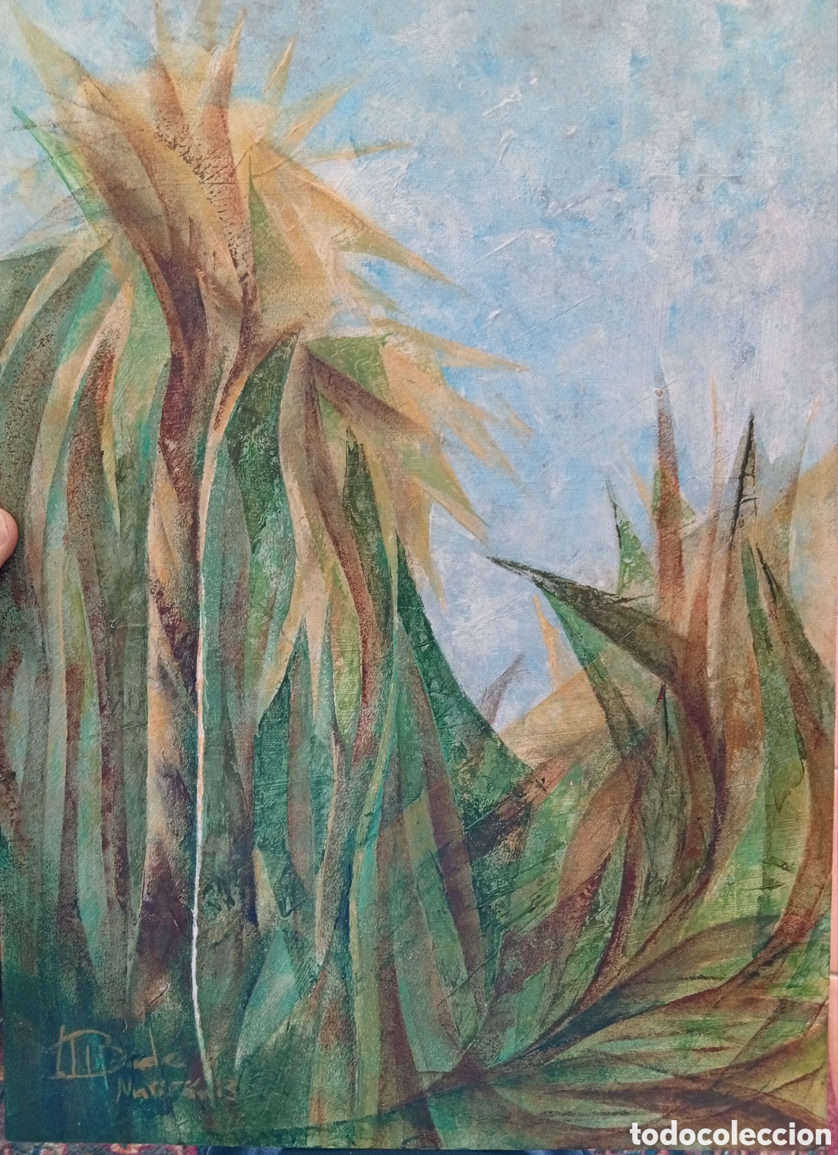 Arte: Pintura gallega oleo tabla firmada a identificar datada 2013