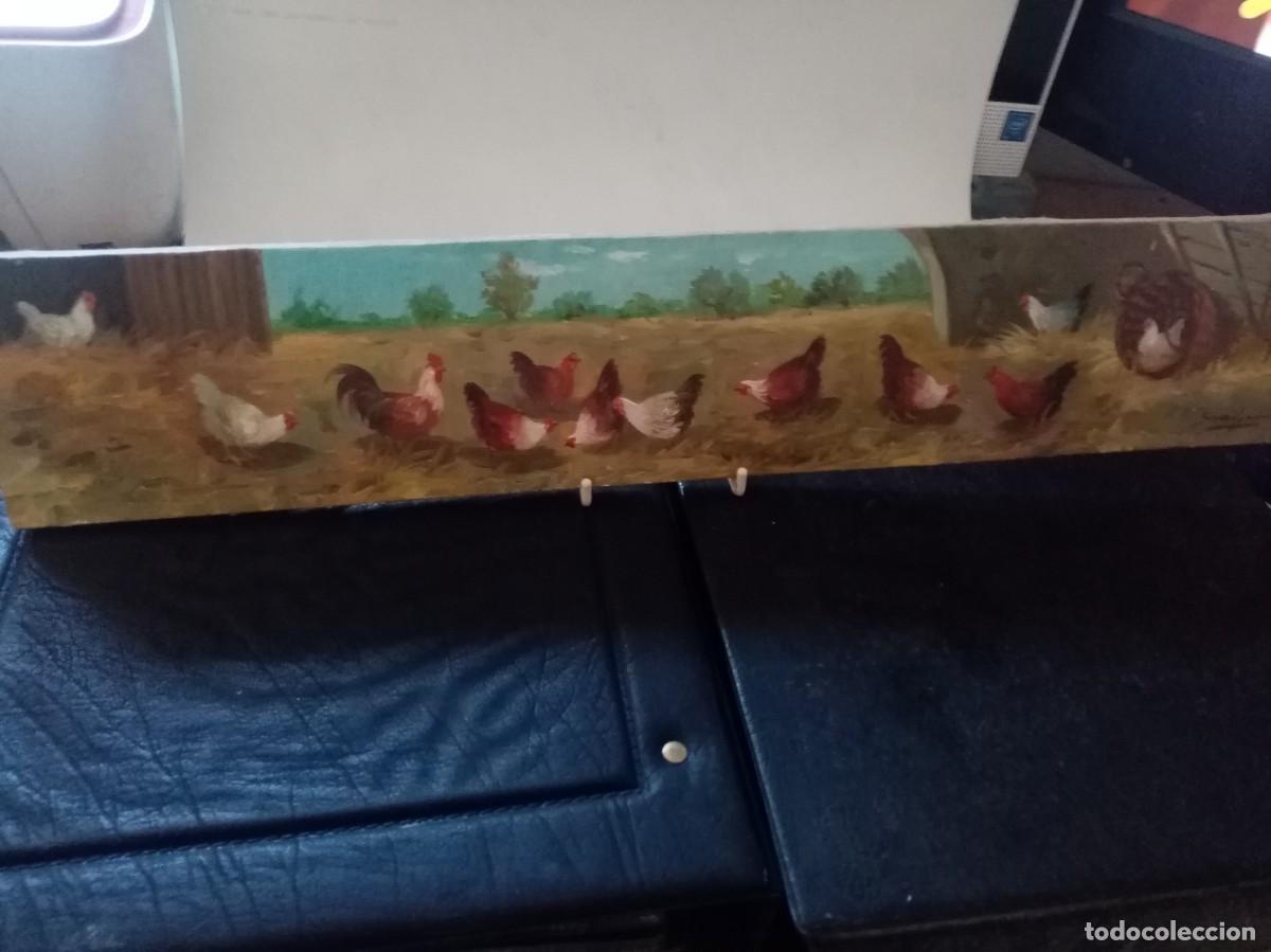 Arte: PINTURA DE GONZALEZ EL GALLINERO OLEO SOBRE LIENZO PEGADO EN TABLA