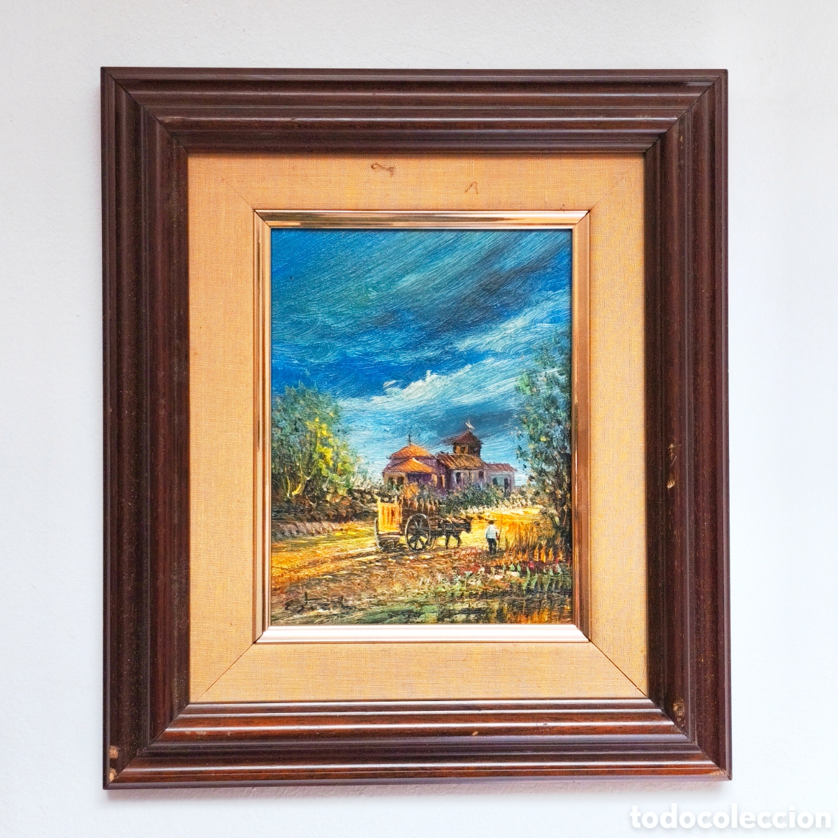 Arte: &Oacute;leo sobre madera. Cuadro del reconocido pintor Espa&ntilde;ol JULIO SANZ ESTA&Ntilde;OL (1929-2012).