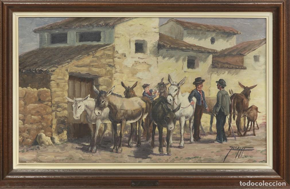 Arte: Cuadro &lsquo;Burros&rdquo; Josep Costa (1950-70)