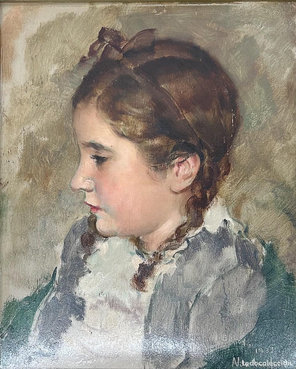 Arte: Antoni Vila i Arrufat (1894 - 1989). Retrato de ni&ntilde;a (1937). &Oacute;leo sobre lienzo.