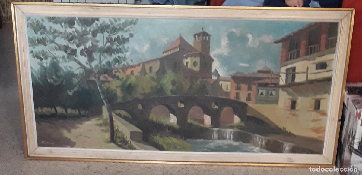 Arte: PRECIOSO CUADRO ANTIGUO, PINTADO AL &Oacute;LEO, SOBRE TABLA, PUENTE ROMANO DE VIC, FIRMA FONTANA.