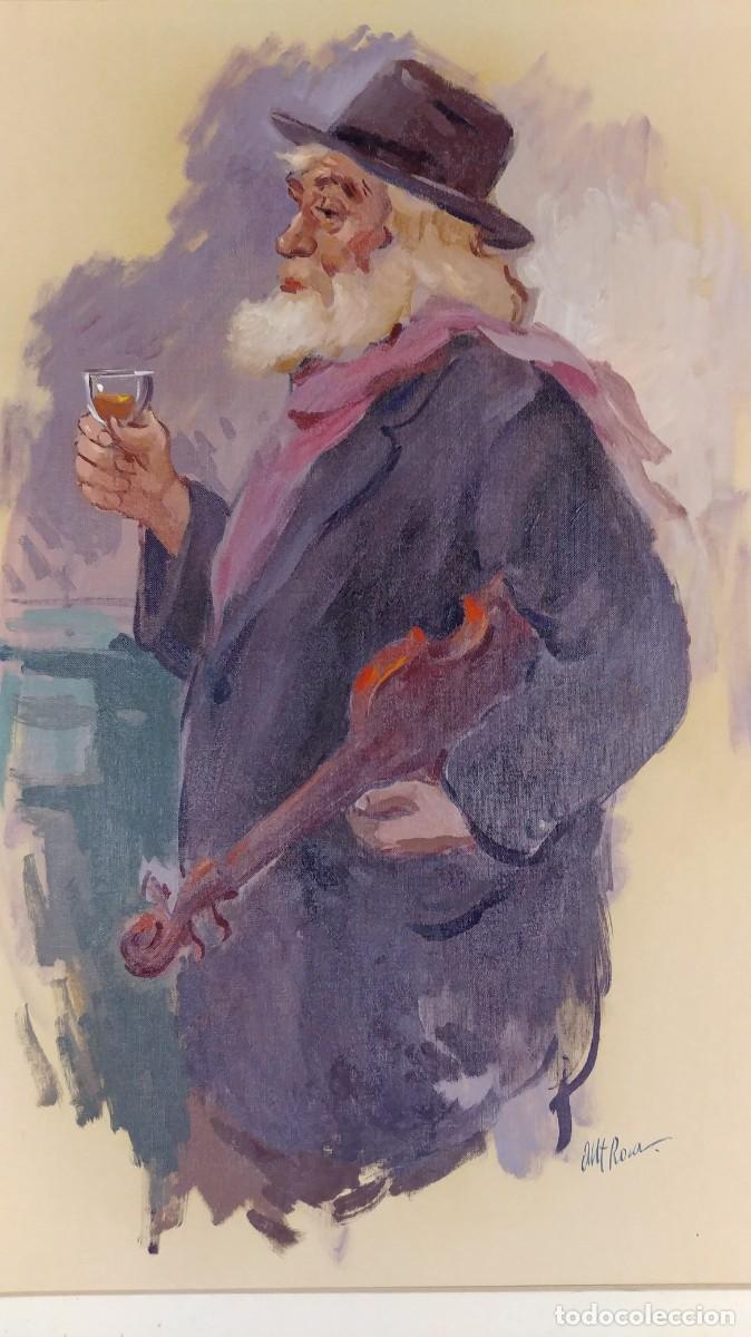 Arte: Lote de tres &oacute;leos Albert Roca, m&uacute;sicos callejeros