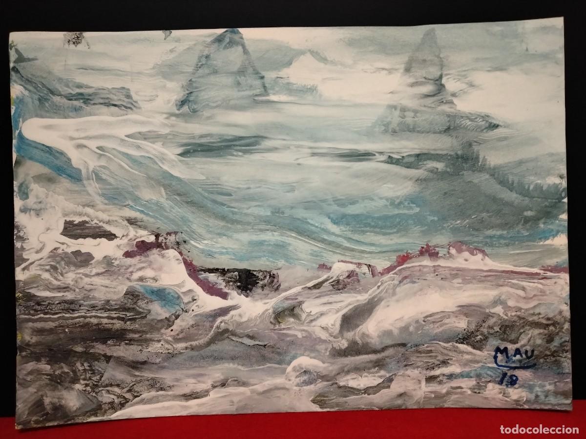 Art: Obra estilo abstracto(ICEBERS -LA BELLEZA DEL HIELO )MAU(Manuel Planells Mart&iacute;)42 cm x30cm(A&Ntilde;O 2018)