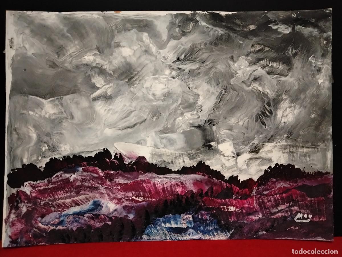 Art: Obra estilo abstracto (PAISAJE CON LLUVIA ) MAU (Manuel Planells Mart&iacute;)42 cm x 30cm(A&Ntilde;O 2016)
