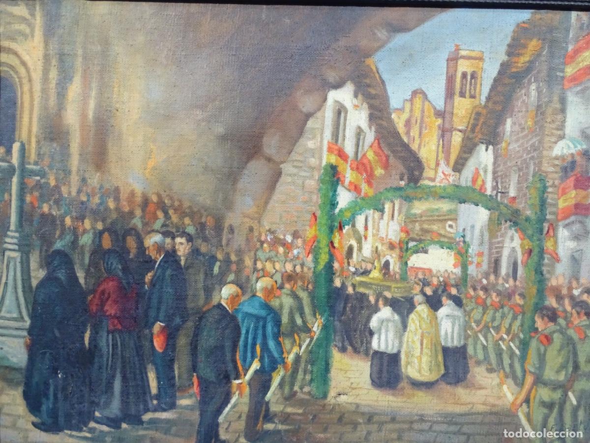 Arte: &Oacute;LEO TELA FIRMA ILEGIBLE. PROCESI&Oacute;N O FIESTA DEL CORPUS A&Ntilde;OS TREINTA. PUEBLO POR DETERMINAR.