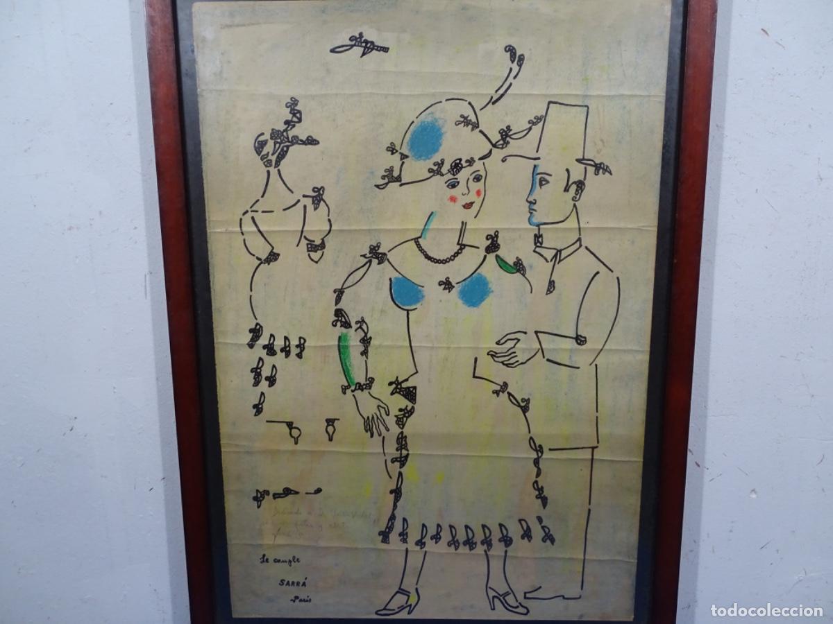 Arte: T&Eacute;CNICA MIXTA JORDI SARRA RABASCALL. REALIZADO EN PARIS. LE COUPLE . DEDICADO.