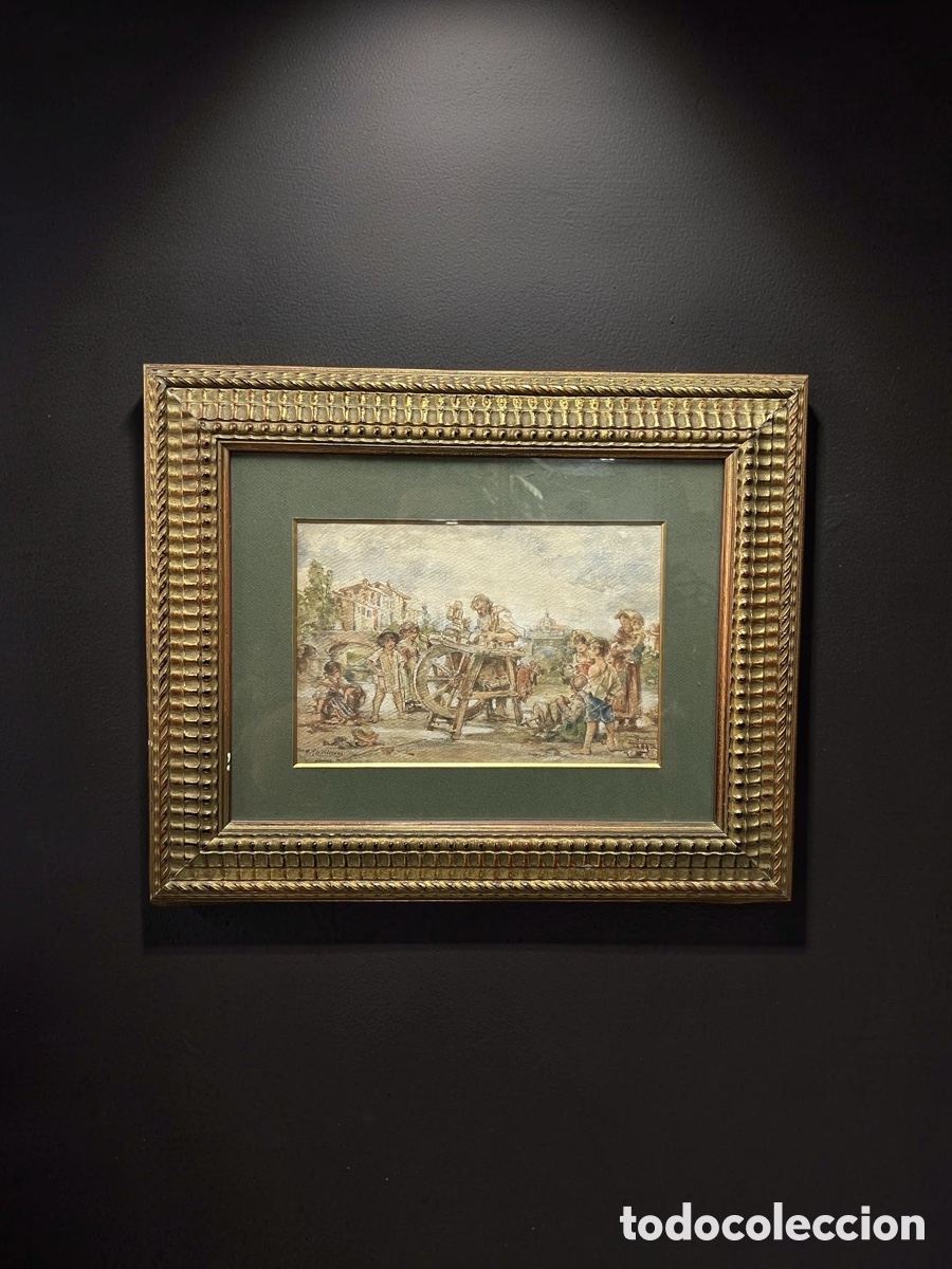 Arte: AFILADOR (ACUARELA RICARDO DE VILLODAS Y DE LA TORRE) SIGLO XIX