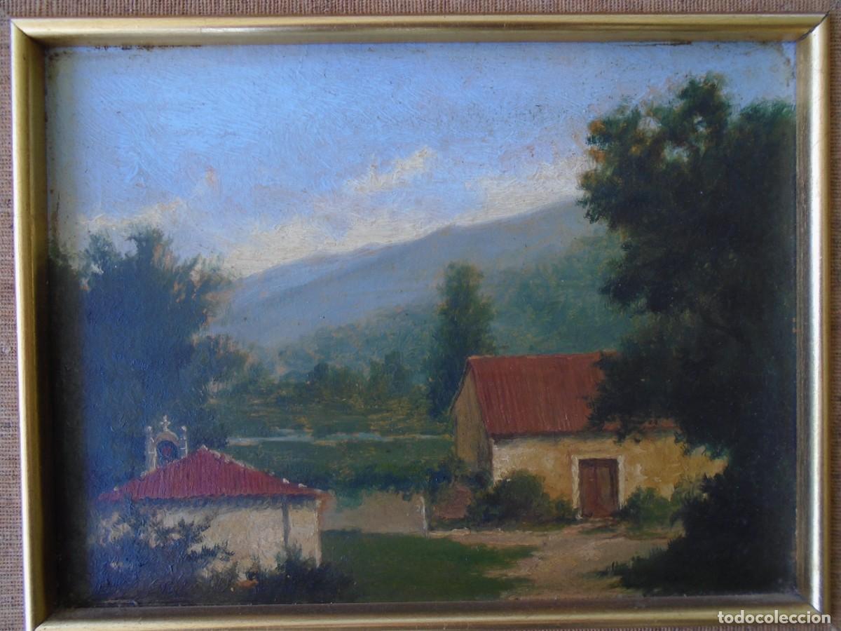 Arte: J. PIS (CANTABRIA, SIGLO XX). &Oacute;LEO/TABLA. PAISAJE. FIRMADO. 24 X 18 Cm. (MEDIDAS SIN MARCO).