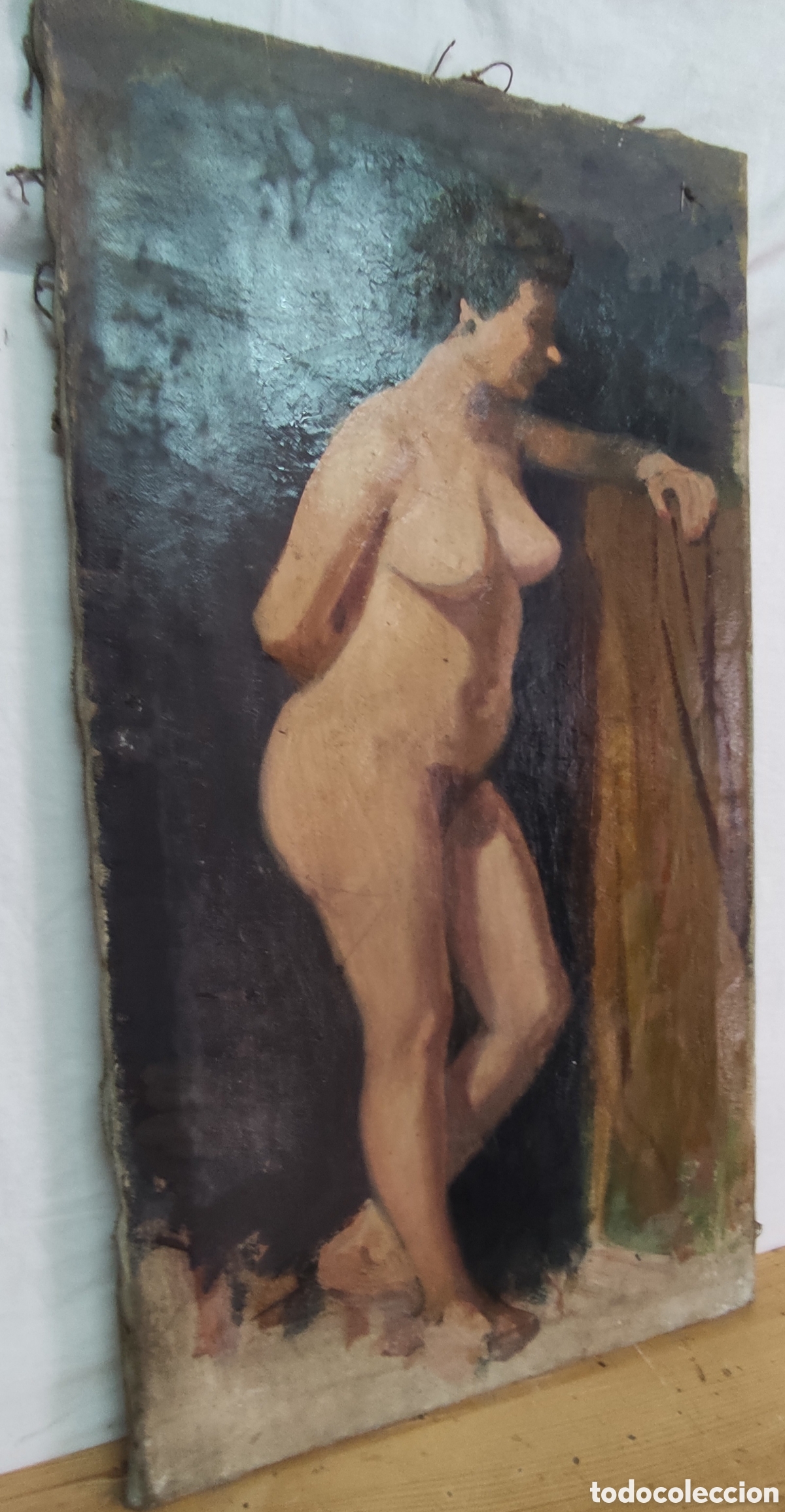 Arte: Antiguo oleo sobre lienzo
