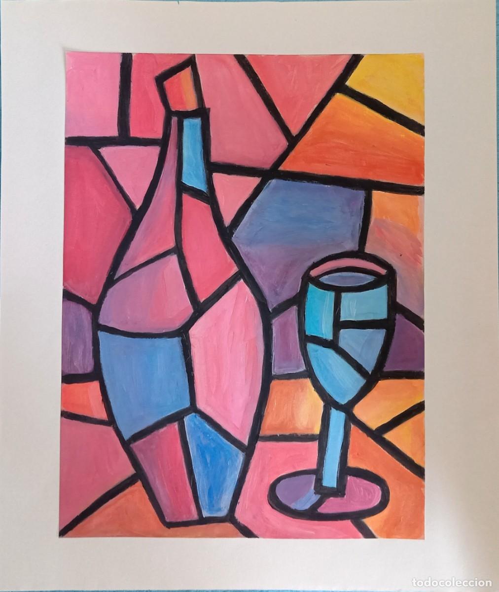 Arte: Original pintura bodeg&oacute;n (19) (t&eacute;cnica mixta) acuarela y acr&iacute;lico sobre papel doble 35cmx29,5cm. Muy
