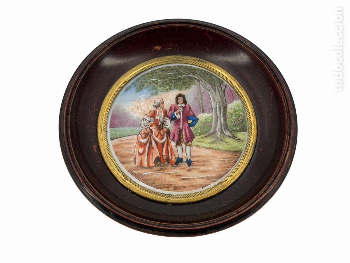 Art: Antigua Pintura en Miniatura Enmarcada