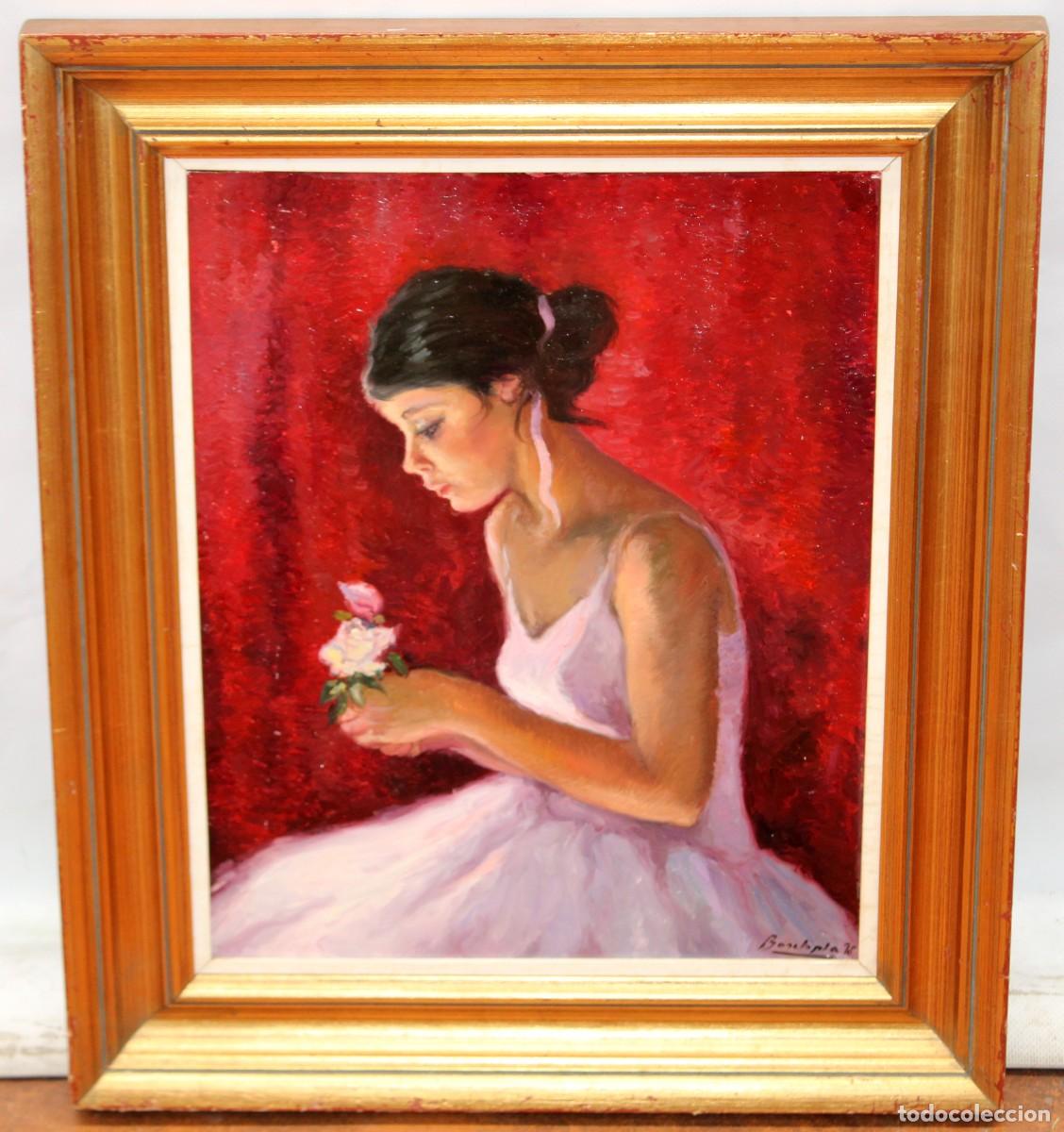 Arte: MIQUEL BOSCH I PLA (1918 - 1993) OLEO SOBRE TEBLEX DEL A&Ntilde;O 1978. BAILARINA